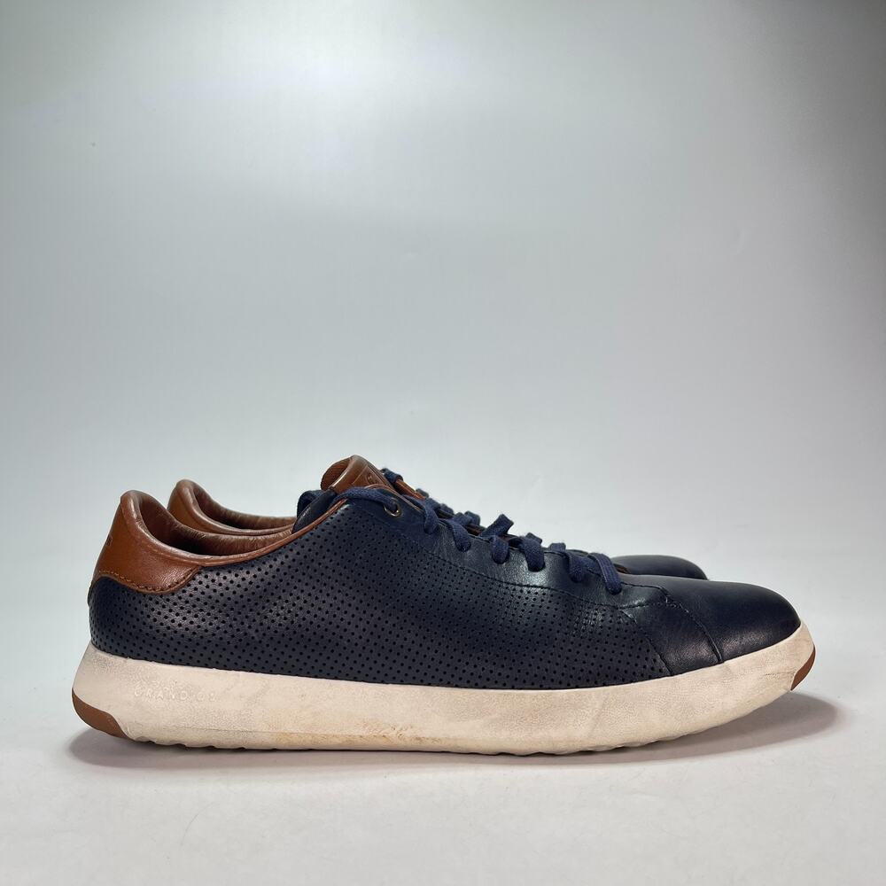 Cole Haan GrandPrø Navy Blue Leather Casual Sneaker Shoes C28872 Mens Size 10.5M